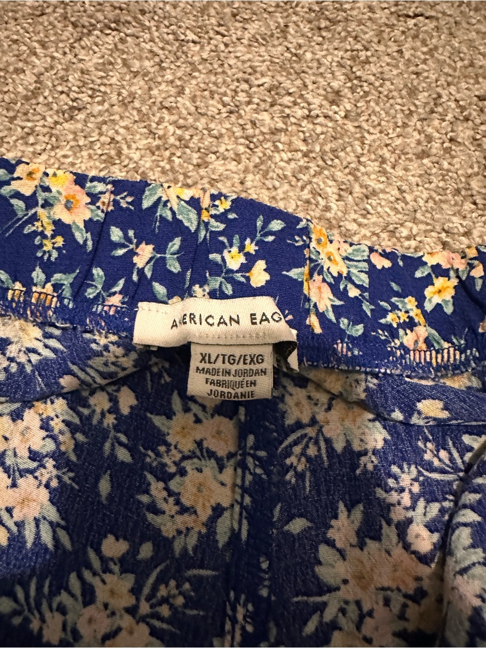 American Eagle Outfitters Blue Floral Ruffle Hem Shorts - Picture 3 of 4